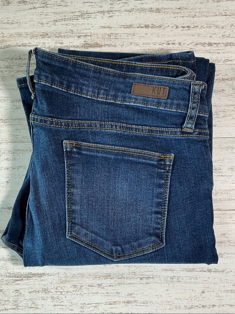 Kut from the Kloth Baby Bootcut Jeans 14S Dark Wash High Rise Stretch Denim Slim - Picture 11 of 16